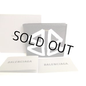 Photo: BALENCIAGA Graffiti Black Leather Bifold Bill Wallet Compact Wallet #a036