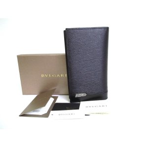 Photo: BVLGARI Serpenti Scaglie Black Leather Flap Long Wallet #a037