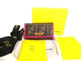 Photo: FENDI Zucca Brown Coating Canvas PInk Leather 6pics Key Cases #a038