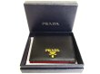 Photo12: PRADA Daino Black Red Leather Bifold Wallet Compact Wallet #a040