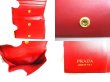 Photo9: PRADA Daino Black Red Leather Bifold Wallet Compact Wallet #a040
