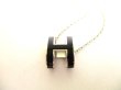 Photo3: HERMES Black Pop Ash H Palladium Plated Necklace Choker Pendant #a041