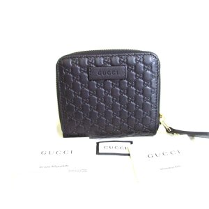 Photo: GUCCI GG Micro Guccissima Black Signature Leather Bifold Wallet #a043