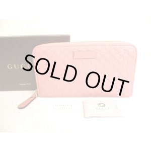 Photo: GUCCI Micro Guccissima Light Pink Leather Round Zip Long Wallet #a048