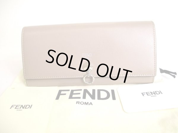 Photo1: FENDI By The Way Tortora Leather Bifold Long Wallet Flap Wallet #a051