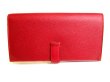 Photo2: HERMES Rouge H Veau Epson Silver H/W Long Wallet Bearn Soufflet #a053