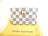 Photo: LOUIS VUITTON Damier Azur White Leather Bifold Wallet Viennois #a058