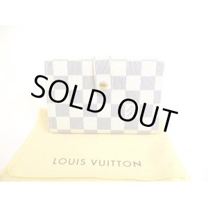 Photo: LOUIS VUITTON Damier Azur White Leather Bifold Wallet Viennois #a058