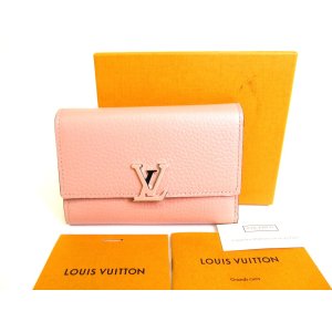 Photo: LOUIS VUITTON Light Pink Taurillon Leather Trifold Wallet Cupcines Compact #a065