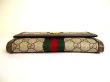 Photo5: GUCCI GG Ophidia Brown Leather Web Strip Continental Wallet #a068