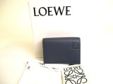 Photo: LOEWE Trifold Wallet In Navy Blue Soft Grained Calfskin #a071