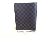 Photo: LOUIS VUITTON Graphite Leather Notebook Holders Desk Agenda Coover A5 #a078