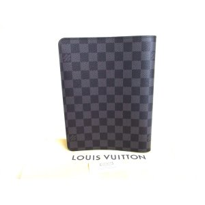 Photo: LOUIS VUITTON Graphite Leather Notebook Holders Desk Agenda Coover A5 #a078