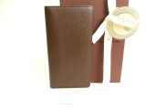 Photo: LOUIS VUITTON Dark Brown Taiga Leather Long Bill Wallet #a081