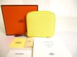 Photo1: HERMES Jaune Poussin Veau Epson SILK'IN LINE Coin Purse Azap Compact Mini #a085