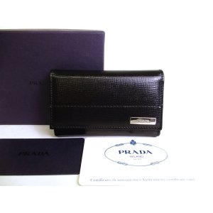 Photo: PRADA Black Leather 6 Pics Key Cases #a091