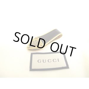 Photo: GUCCI Old Gucci Gold H/W Black Leather Money Clip #a092