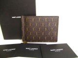 Photo: Saint Laurent Paris Monogram Brown Leather Bifold Bill Wallet Purse #a094