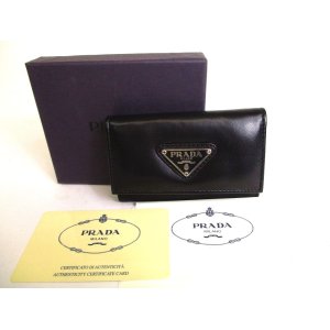 Photo: PRADA Black Nylon Leather 6 Pics Key Cases #a096