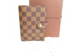 Photo1: LOUIS VUITTON Damier Leather Document Holder Small Ring Agenda Cover #a098