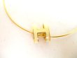 Photo2: HERMES White Pop Ash H Gold Plated Necklace Choker Pendant #a099