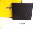Photo: FENDI Black Soft Leather Monster Bag Bugs Flap Long Wallet #a101