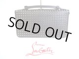 Photo: Christian Louboutin Panettone Black Leather Spikes Round Zip Wallet #a105