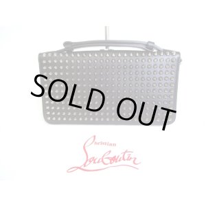 Photo: Christian Louboutin Panettone Black Leather Spikes Round Zip Wallet #a105