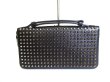 Photo2: Christian Louboutin Panettone Black Leather Spikes Round Zip Wallet #a105