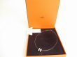 Photo1: HERMES Light Blue Pop Ash H Palladium Plated Necklace Choker Pendant #a112