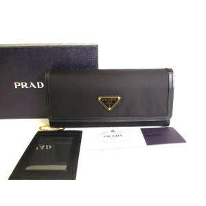 Photo: PRADA Black Nylon and Leather Bifold Long Wallet Purse #a122