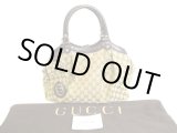 Photo: GUCCI GG Canvas Dark Brown Leather Hand Bag Tote Bag Purse #a125