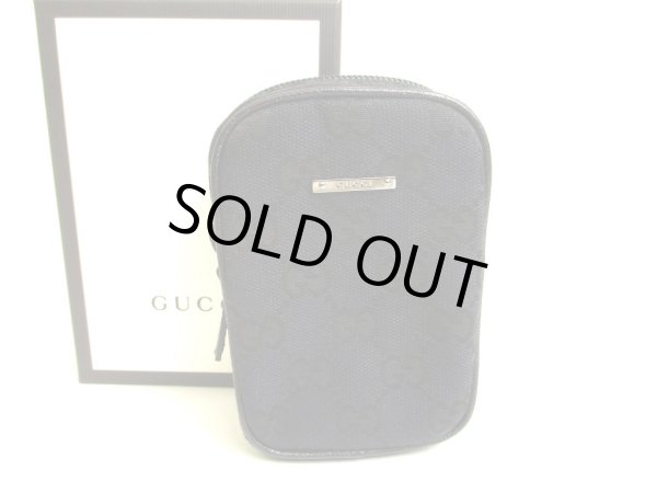 Photo1: GUCCI Black GG Canvas Cigarette Case Pouch #a130