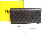 Photo: FENDI Micro FF Logo Bkack Leather Long Wallet Flap Wallet Continental Wallet #a136