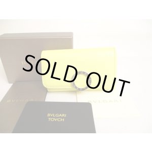 Photo: BVLGARI Light Yellow and Orange Leather Logo Clip 6 Pics Key Cases #a144