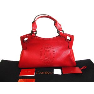 Photo: Cartier Wine Red Calf Leather Hand Bag Purse Marcello de Cartier SM #a147