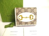 Photo: GUCCI Horsebit GG White Leather Bifold Wallet Compact Wallet #a154