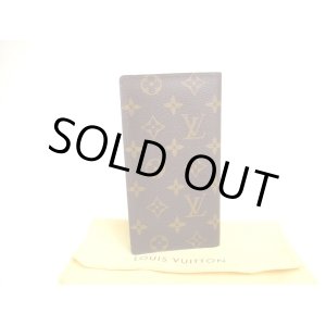 Photo: LOUIS VUITTON Monogram Brown Leather Flap Checkbook Bill Wallet #a160