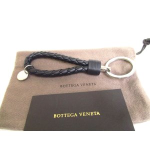 Photo: BOTTEGA BENETA Intrecciato Black Leather Key Ring Key Holder #a162