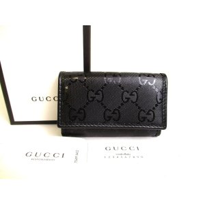 Photo: GUCCI GG Imprimee Black Leather 6 Pics Key Cases #a163