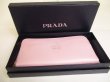 Photo12: PRADA Light Pink Saffiano Waves Leather Round Zip Long Wallet #a166