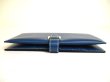 Photo5: HERMES Blue thalassa Box Calf Leather Silver H/W Long Flap Wallet Bearn #a181