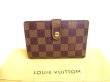 Photo1: LOUIS VUITTON Damier Brown Leather Bifold Wallet Viennois #a185