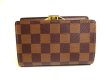 Photo2: LOUIS VUITTON Damier Brown Leather Bifold Wallet Viennois #a185