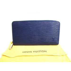 Photo: LOUIS VUITTON Epi Navy Blue Leather Round Zip Zippy Wallet Purse #a190