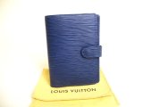 Photo: LOUIS VUITTON Epi Blue Document Holders Small Ring Agenda Cover #a191