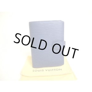 Photo: LOUIS VUITTON Epi Blue Document Holders Small Ring Agenda Cover #a191