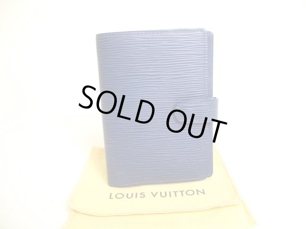 Photo1: LOUIS VUITTON Epi Blue Document Holders Small Ring Agenda Cover #a191