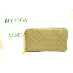 Photo: BOTTEGA VENETA Intrecciato Olive Geen Leather Round Zip Wallet Purse #a197