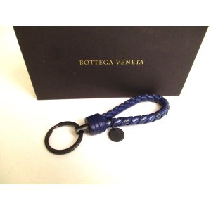 Photo: BOTTEGA BENETA Intrecciato Navy Blue Leather Key Chain Key Holder #a201